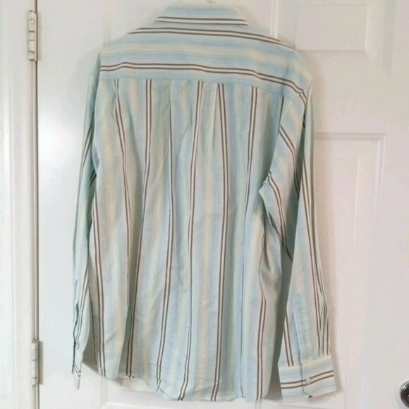 Vtg Southpole Shirt Mens Large Y2K 90s Light Blue Striped Oxford Casual Cotton - Picture 6 of 6
